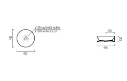 Фото Раковина GSI KUBE X 942726 накладная Ø 45 h13, черная матовая