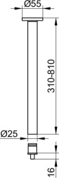 Фото Комплект штанг к потолку KEUCO Plan 14941170700 700 мм, алюминий серебристый анодированный/хром