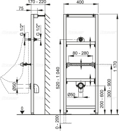 Фото Монтажная рама AlcaPlast A107/1200 для писсуара