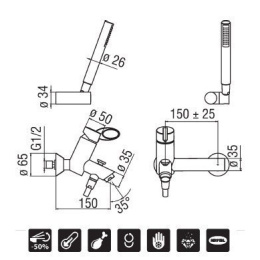 NOBILI Oz OZ110CS Смеситель для ванны (хром/сатин)