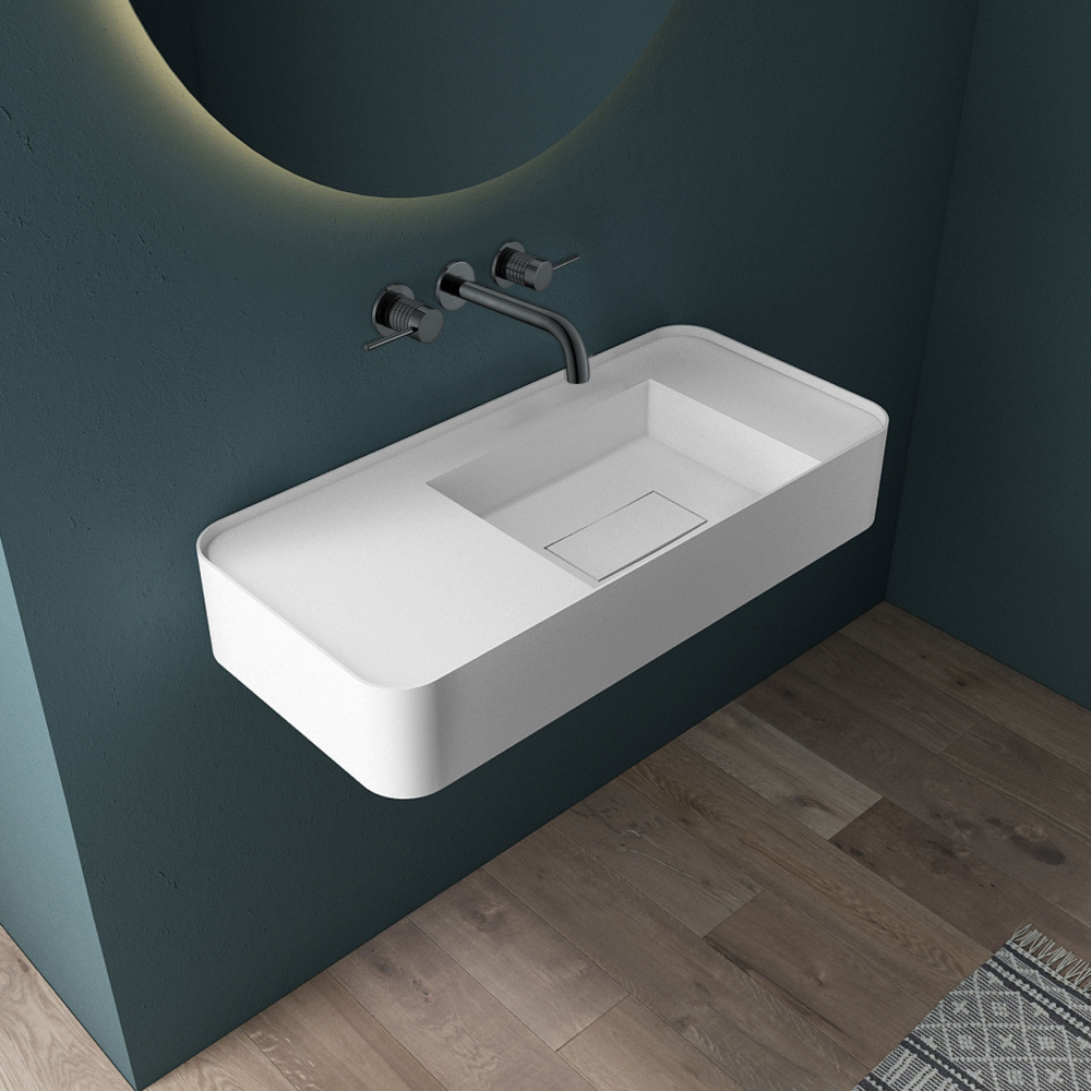 Фото Смеситель для раковины Vincea Groove (VBFW-4G1GM) вороненая сталь