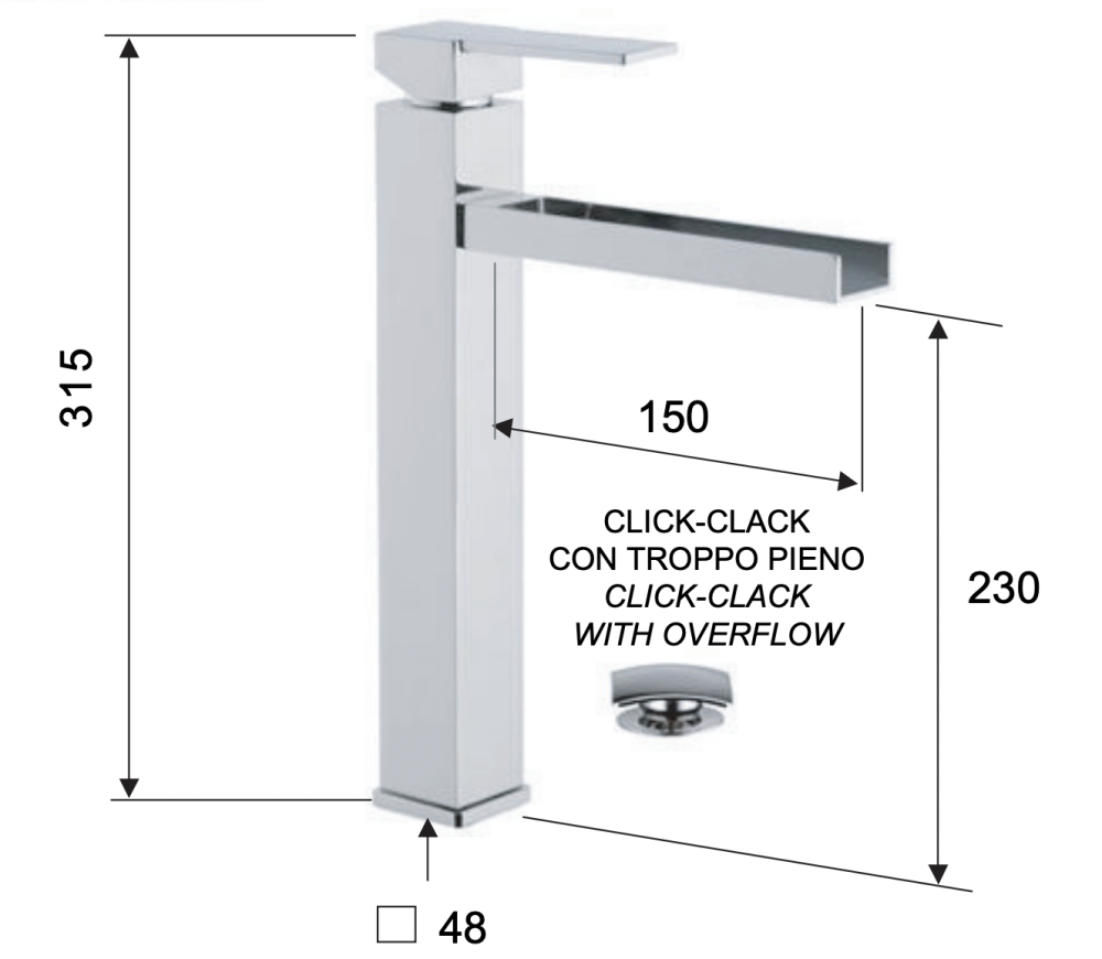 Фото Смеситель для раковины Remer Qubika Cascata QC10L