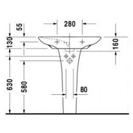 Пьедестал для раковины Duravit PuraVida 0858100000, белый