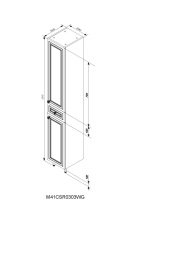 Фото RedBlu by Damixa M41CSR0303WG Palace One, шкаф-колонна на ножках, универсальный, 30 см, белый, гляне