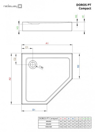 Акриловый поддон для душа Radaway Doros PT Compact 80x80x11,5 Белый SDRPT8080-05