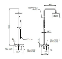 Душевая система со смесителем REMER Energy (EY34X7SS9SSBO) белый, матовый