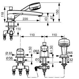 Фото Смеситель для ванны Kludi MX (334470562)