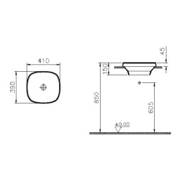 Раковина накладная 41 см Vitra Frame (5654B403-0016) белый