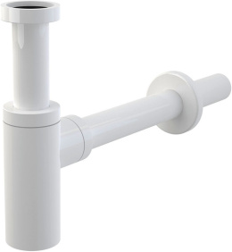 Фото Сифон для раковины AlcaPlast A400B DN32 Design цельнометаллический, цвет - белый