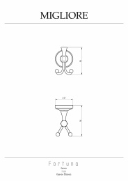 Фото Migliore Fortuna 27711 Крючок двойной, золото