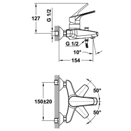Фото Teka MT Plus 461210200 Смеситель для ванны