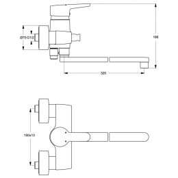 Смеситель для ванны/душа Ideal Standard CONNECT BLUE B9923AA