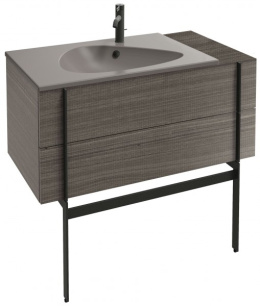 Тумба под раковину Jacob Delafon Nouvelle Vague 100 см, EB3031-G1C, с выступом, цвет - белый глянцев