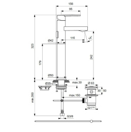 Ideal Standard IdealSmart B0460AA Высокий смеситель для раковины (хром)