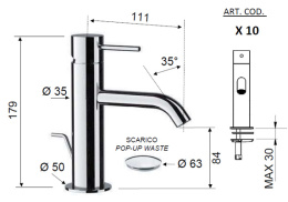 Смеситель Remer для раковины RR X10