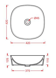 Раковина накладная 42 см ArtCeram Ghost (GHL001 13 00) оранжевый