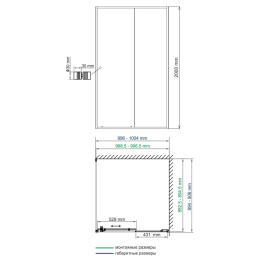 Душевой уголок WasserKRAFT Rhin 44S22, прямоугольный, 100 х 90 см