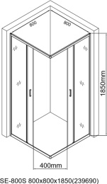 Душевой уголок Aquanet SE-800S 800x800, узорчатое стекло