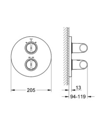 Смеситель Grohe Veris 19364000 для ванны и душа, хром
