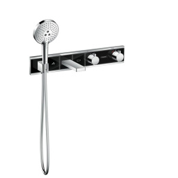 Термостатический смеситель для ванны 15359600 Hansgrohe RainSelect (черный, хром)
