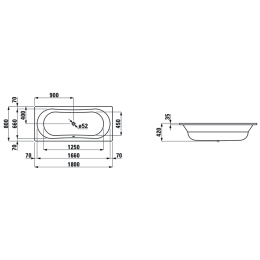 Ванна стальная Laufen Thallium 180x80 2.2509.0.000.040.1 без отверстий