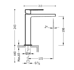 Фото Tres Class 20510303 Смеситель для раковины