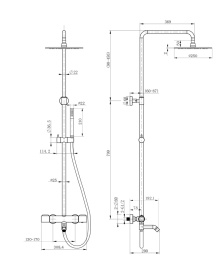 Фото Душевая система с термоcтатом Paini Cox 78PJ687THSSD250F1B золото