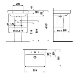 Раковина Laufen Pro S 8.1096.2.000.104.1