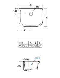 Раковина постирочная Globo Iris (VA042.BI) белый