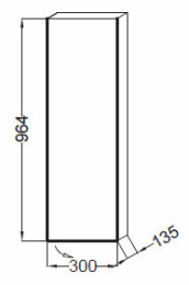 Фото Полупенал Jacob Delafon Rythmik 30 см, EB1059D-G1C цвет Белый Бриллиант правое открывание двери