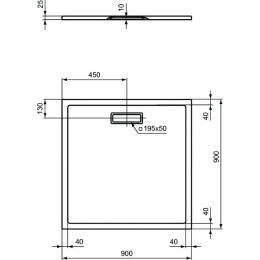 Ультратонкий акриловый квадратный душевой поддон 900x900x25 мм Ideal Standard ULTRAFLAT NEW T4467V3