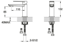 Смеситель для раковины BelBagno Carin CAR-LVMM-CRM