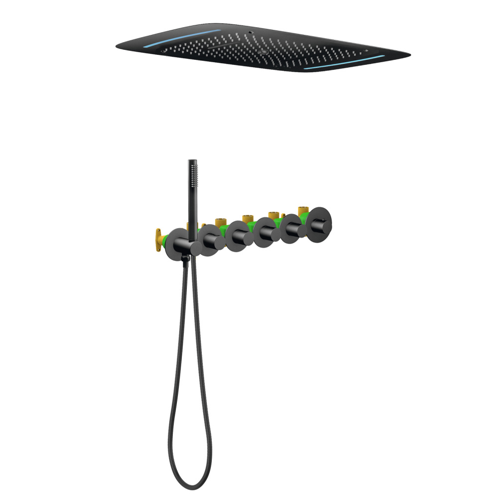 Фото Душевая система встроенная с термостатом Timo Saona SX-2319/03SM черный