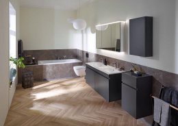 Фото Шкаф-пенал Geberit Renova Plan, 39 х 70 см, темно-серый матовый, 501.920.JK.1