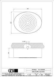 Фото Верхний душ Gessi Ovale (33025#238) сталь полированная