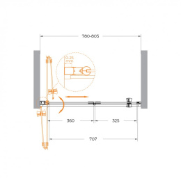 Душевая дверь Cezares Eco-O-BS-12-80-C-Cr 80x195 см конструкция складная