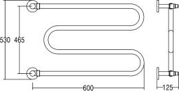 Полотенцесушитель водяной Margaroli Vento 402BN Brushed Nickel