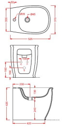 Биде напольное ArtCeram Azuley (AZB002 05 00) белый