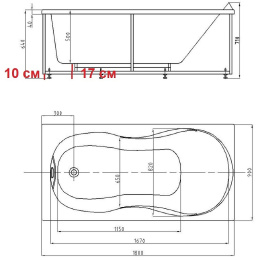 Акриловая ванна 180x90 Aquatek (MAR180-0000068), прямоугольная