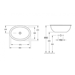 Раковина 6155 30 R1 Villeroy&Boch Loop Friends, 660*470 мм