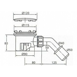 Сифон для поддона 90 мм Ideal Standard K7817AA