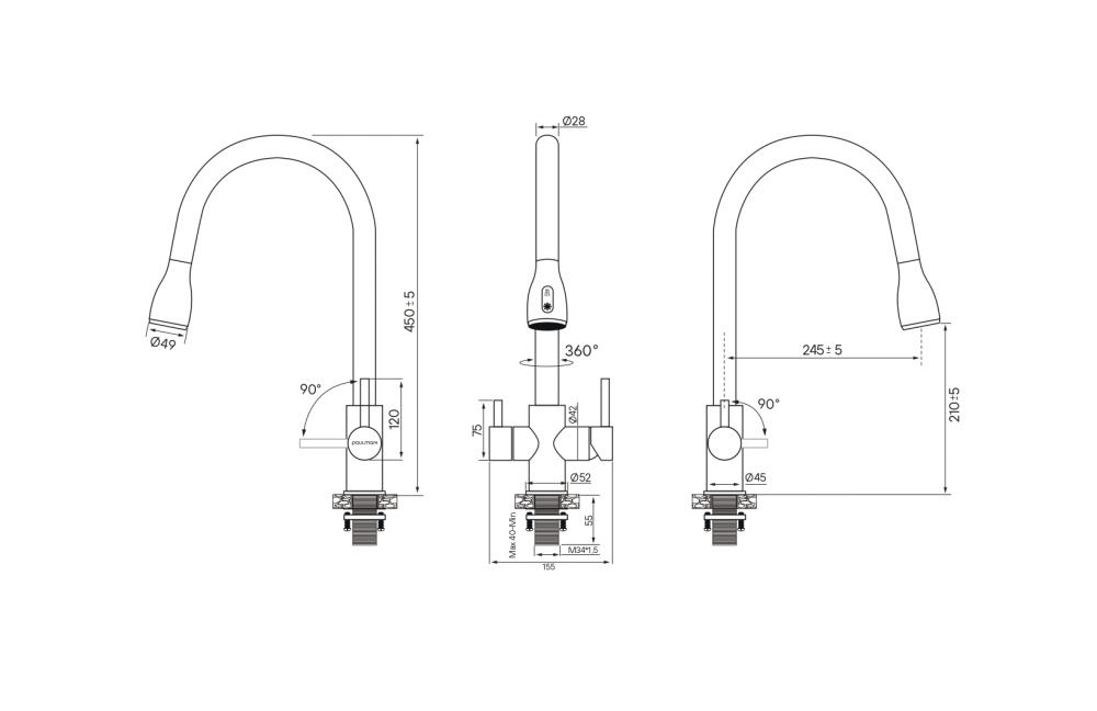 Смеситель для кухни Paulmark Lange (La214212-CR) хром