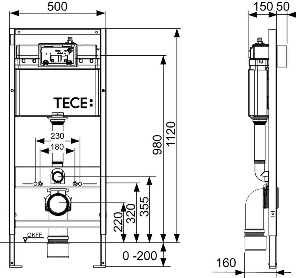 Инсталляции для унитаза TECEbase K400403 с унитазом Vitra Sento 7748B083-0101, крышка микролифт, цве