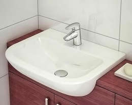 Фото Раковина полувстраиваемая 55 см Vitra S20 (5524B003-0001) белый