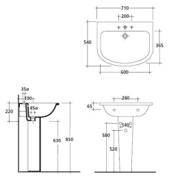 Фото Подвесная раковина Galassia Piuma (8500)