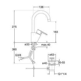 Cristina NEW DAY ND22851 Смеситель для раковины