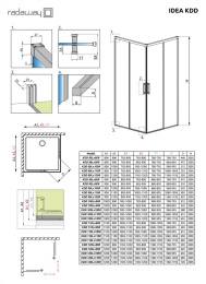Дверь душевого уголка Radaway Idea Black KDD 120 L профиль Черный стекло прозрачное 387064-54-01L