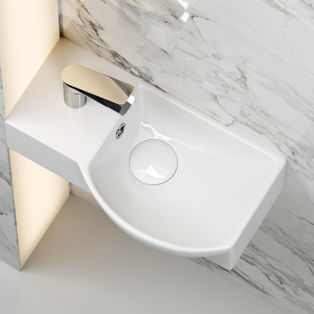 Подвесная раковина Ceramicanova Element CN6039R прямоугольная 40 см. правая
