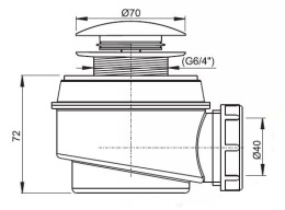 Сифон для душевого поддонa click/clack Alcaplast A465 d50