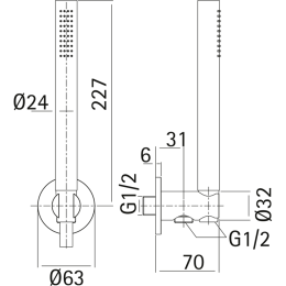 Душевой гарнитур Cisal Xion DS018300D1, серый